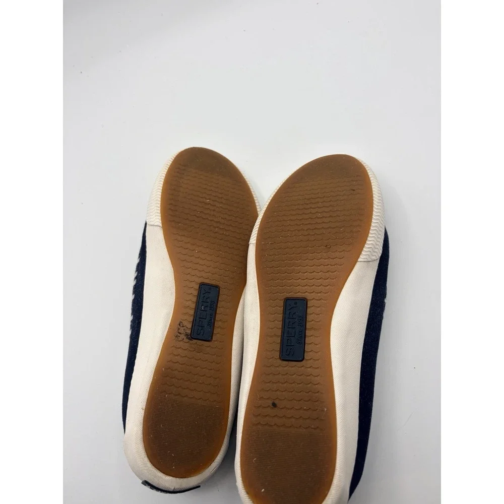 Women's Sperry Top Siders Deck Shoes Blue White Size 8.5